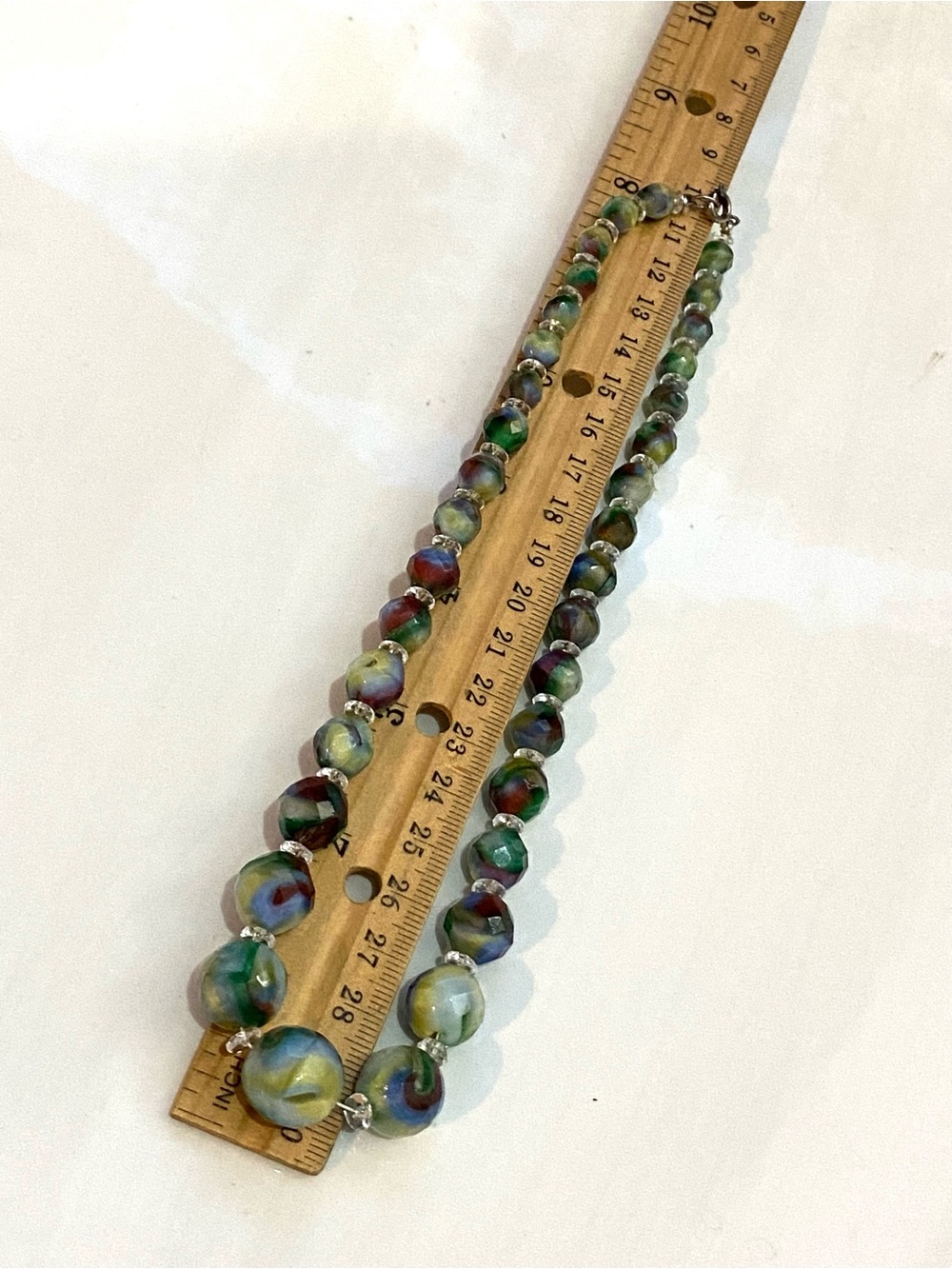 Vintage Marbled Glass Graduated Necklace - Picture 6 of 12